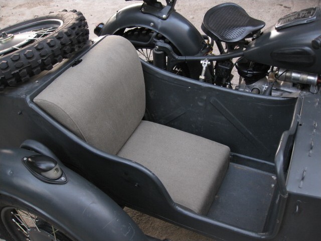 Asiento sidecar K-750 y Dnepr, lona verde (EU)