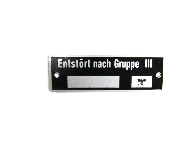 ID plate Entstört nach Gruppe III