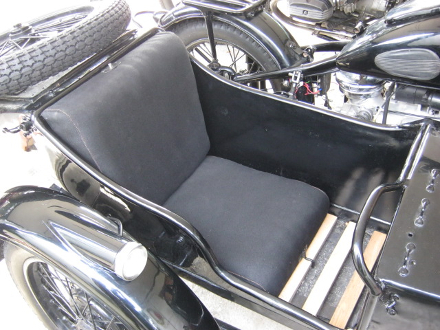 Asiento sidecar K-750 y Dnepr, lona negra (EU)