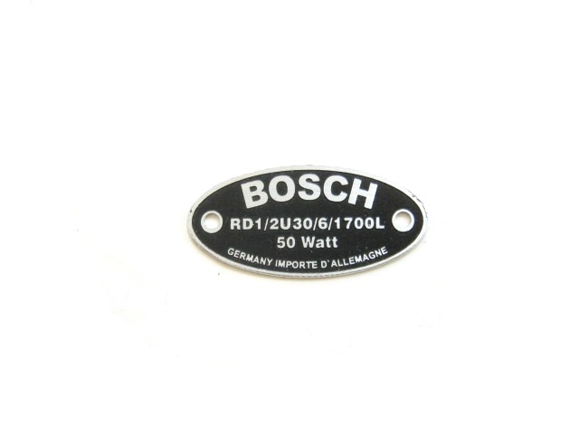 ID plate Bosch RD1 generator