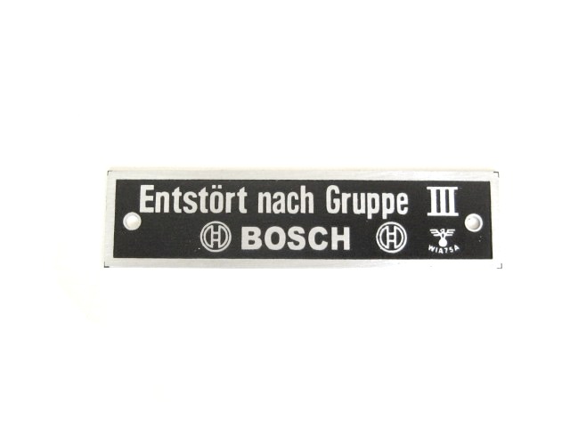 ID plate Entstört nach Gruppe III Bosch
