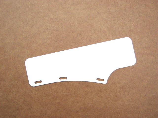 Front number plate, short, straight, white (EU)