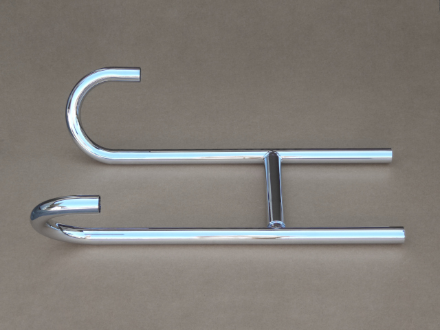 Codos escape Ural, largos, cromados (AC)